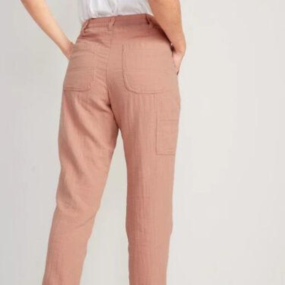 Old Navy Coastal Plain High-Waisted Slouchy Cropped Tapered Workwear Pants  New - Picture 2 of 7